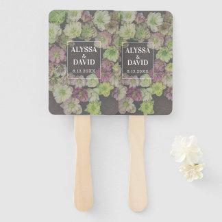 Garden Hellebore Wood en White Wedding Fan Handwaaier