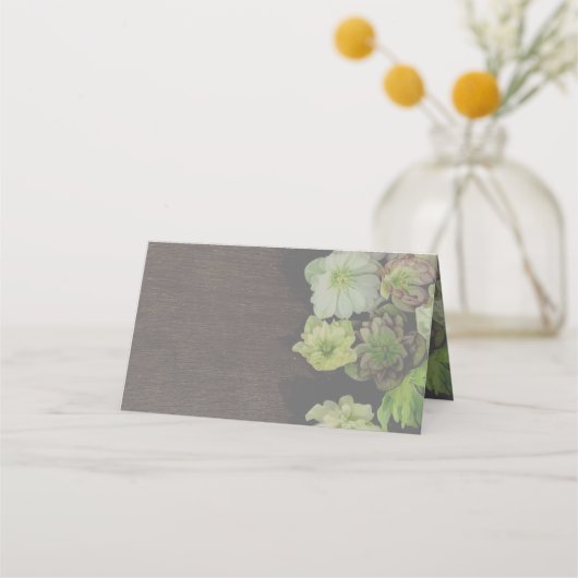 Garden Hellebore Wood en witte Plaatskaart Plaatskaartje (Achterkant)