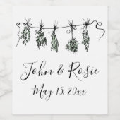 Garden Herbs | botanische tuin Wijn Etiket (Enkel label)