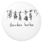 Garden Herbs Keramische Knop (Voorkant)