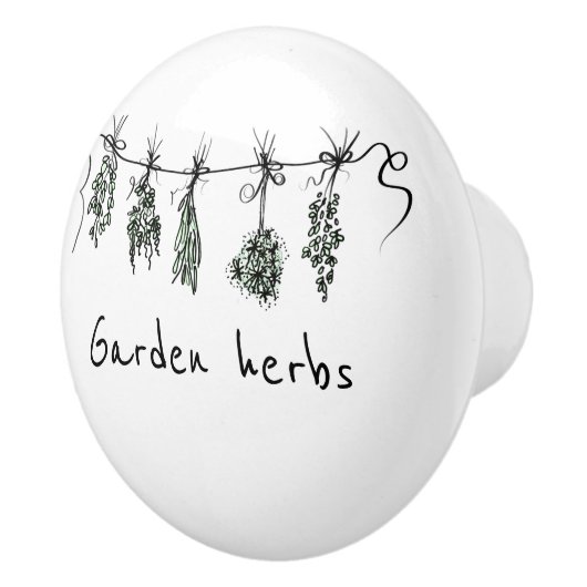 Garden Herbs Keramische Knop (Rechts)
