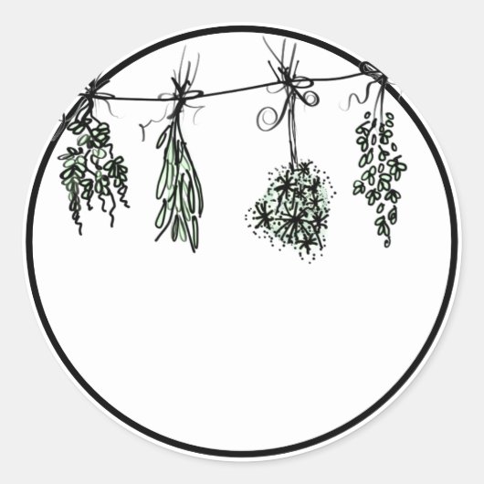 Garden Herbs Ronde Sticker (Voorkant)