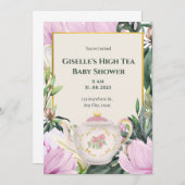 Garden High Tea Baby shower uitnodiging (Voorkant / Achterkant)