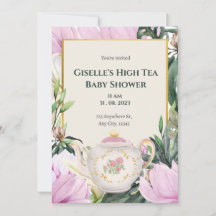 Garden High Tea Baby shower uitnodiging
