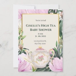 Garden High Tea Baby shower uitnodiging