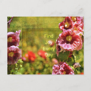 Garden Hollyhock Floral Joy Briefkaart