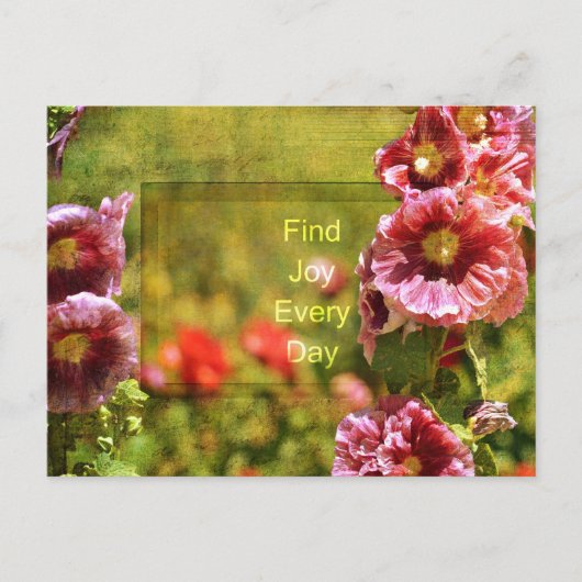 Garden Hollyhock Floral Joy Briefkaart (Voorkant)