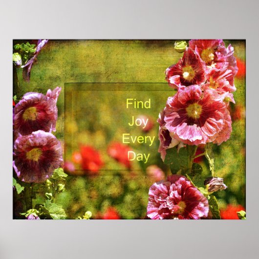 Garden Hollyhock Floral Joy Poster (Voorkant)