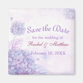 Garden Hydrangea Blooms Wedding Save the Date Magneet