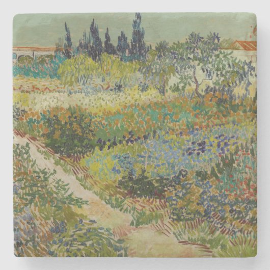 Garden in Arles door Vincent Van Gogh Stenen Onderzetter (Voorkant)