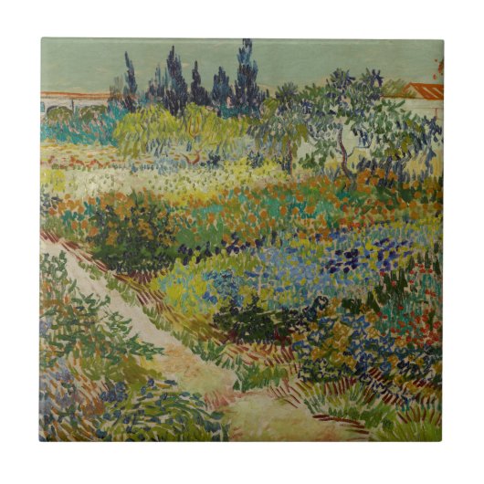 Garden in Arles door Vincent Van Gogh Tegeltje (Voorkant)