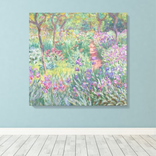 Garden in Giverny door Claude Monet Canvas Afdruk (Insitu (Houten vloer))