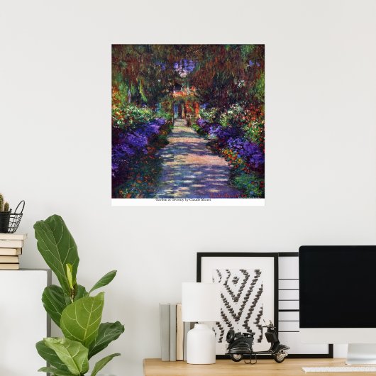 Garden in Giverny door Claude Monet Poster (Thuiskantoor)