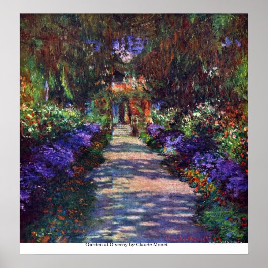 Garden in Giverny door Claude Monet Poster (Voorkant)