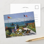 Garden in Sainte-Adresse | Claude Monet Briefkaart<br><div class="desc">Garden in Sainte-Adresse,  of Jardin à Sainte-Adresse (1867) door de Franse impressionistische kunstenaar Claude Monet. Het schilderij toont een zonnebrandplaats van hedendaagse vrijetijdsbesteding in Monet's zee-oevers van Sainte-Adresse. Gebruik de ontwerphulpmiddelen om douanetekst toe te voegen of het afbeelding te personaliseren.</div>