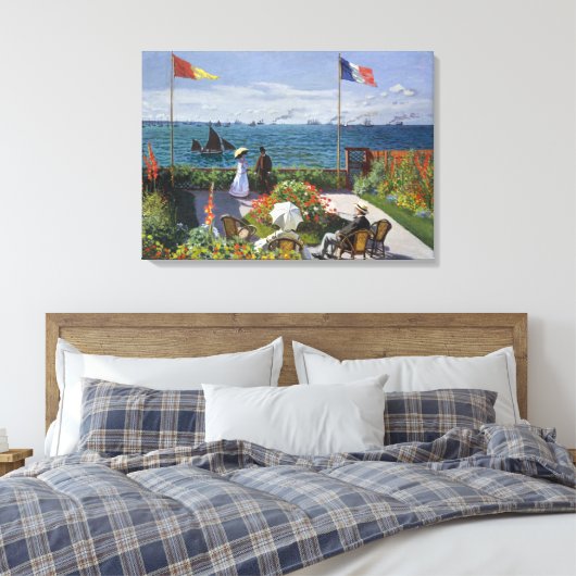 Garden in Sainte-Adresse | Claude Monet Canvas Afdruk (Insitu (Slaapkamer))