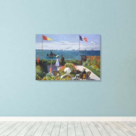 Garden in Sainte-Adresse | Claude Monet Canvas Afdruk (Insitu (Houten vloer))