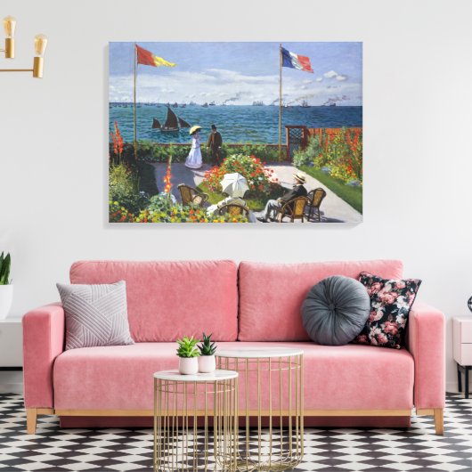 Garden in Sainte-Adresse | Claude Monet Canvas Afdruk (Insitu (Woonkamer))