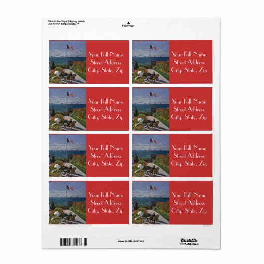 Garden in Sainte-Adresse door Claude Monet Etiket (Full Sheet)