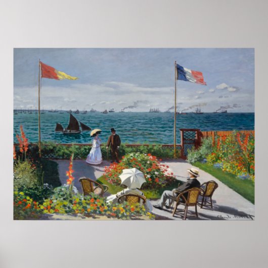 Garden in Sainte-Adresse door Claude Monet Poster (Voorkant)