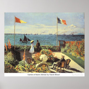 Garden in Sainte Adresse door Claude Monet Poster