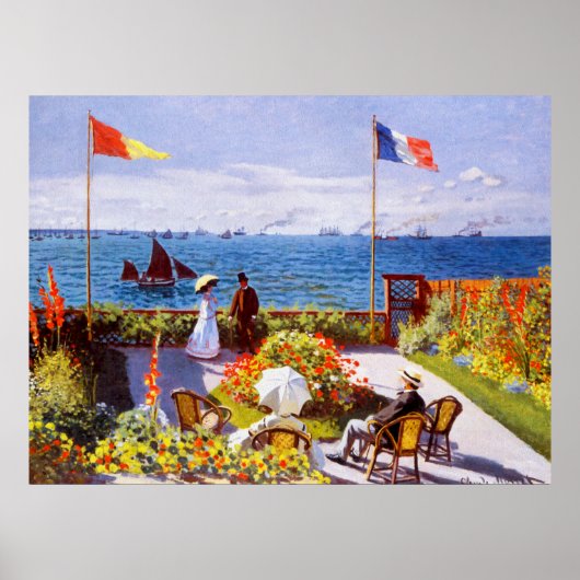 Garden in Sainte-Adresse door Claude Monet Poster (Voorkant)