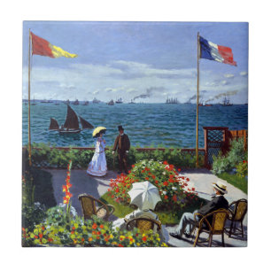 Garden in Sainte-Adresse door Claude Monet Tegeltje