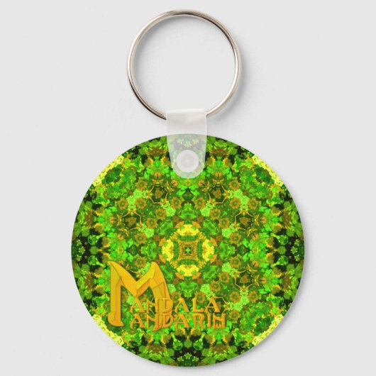 "Garden Inlay" Mandala Mandarin Logo sleutelhanger (Voorkant)