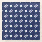 Garden-Inspired Floral Pattern Coaster Glazen Onderzetter (Voorkant)