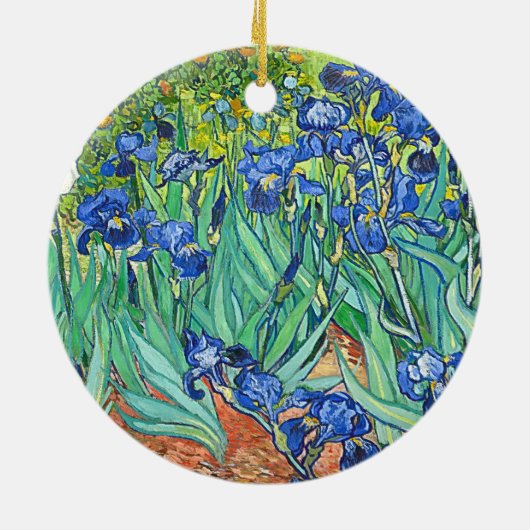 Garden Irises  Van Gogh Floral Painting Keramisch Ornament (Achterkant)