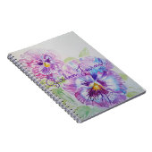 Garden Journal Pansy Floral Waterverf Notitieboek (Rechterzijde)