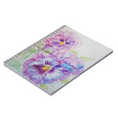 Garden Journal Pansy Floral Waterverf Notitieboek (Linkerzijde)