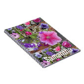 Garden Journal Pink Petunia Pretty Spring Flowers Notitieboek (Rechterzijde)