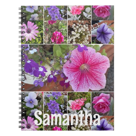 Garden Journal Pink Petunia Pretty Spring Flowers Notitieboek (Voorkant)