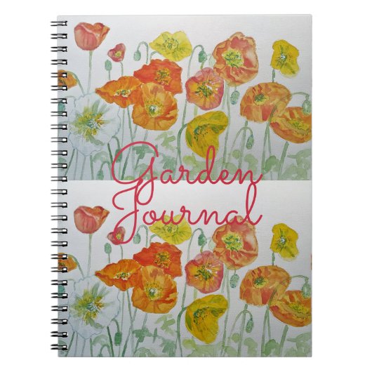 Garden Journal Poppy Floral Waterverf Notitieboek (Voorkant)