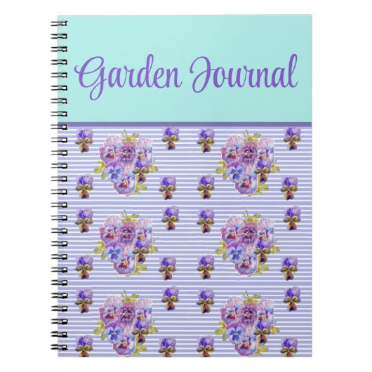 Garden Journal Viola Paars Lila Floral Notitieboek (Voorkant)