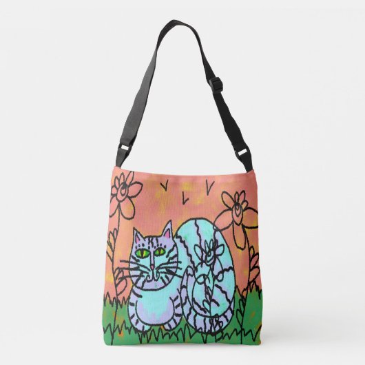 Garden Kat Abstracte Cat Art Canvas tas (Achterkant)