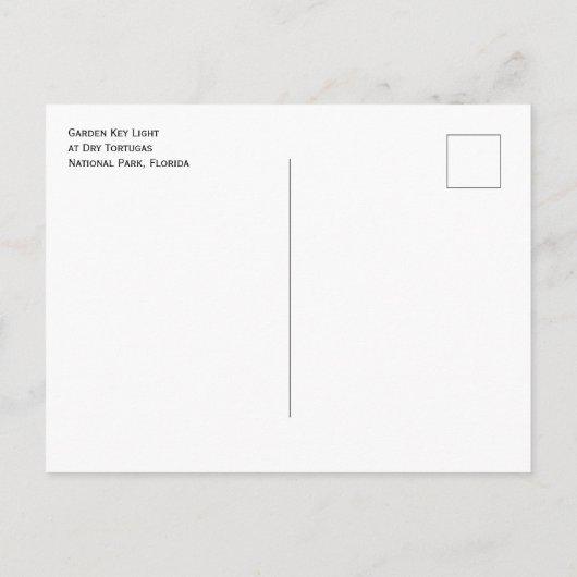 Garden Key Light, Dry Tortugas National Park Briefkaart (Achterkant)