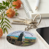 Garden Key Lighthouse, Dry Tortugas FL Sleutelhang Sleutelhanger (Zijkant)