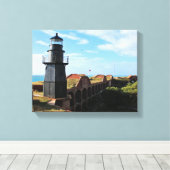Garden Key Lighthouse, Dry Tortugas Florida Canvas Afdruk (Insitu (Houten vloer))
