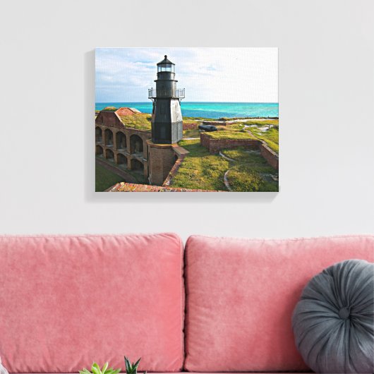 Garden Key Lighthouse, Dry Tortugas Florida Canvas Afdruk (Insitu (Woonkamer))