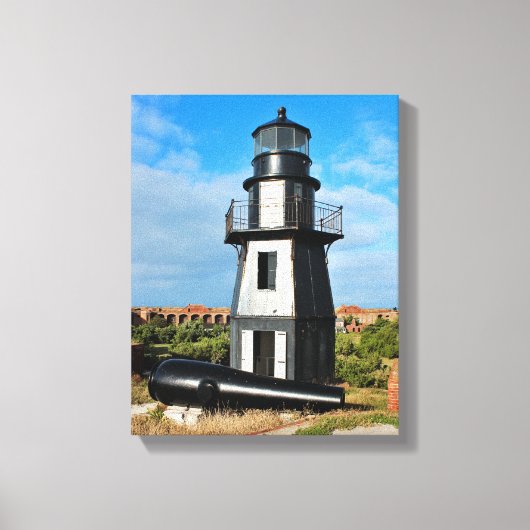Garden Key Lighthouse, Dry Tortugas Florida Canvas Afdruk (Voorkant)