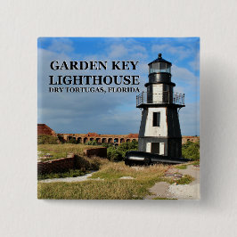 Garden Key Lighthouse, Dry Tortugas Florida Pin Vierkante Button 5,1 Cm