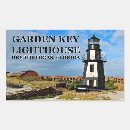 Garden Key Lighthouse, Dry Tortugas Florida Rechthoekige Sticker (Voorkant)