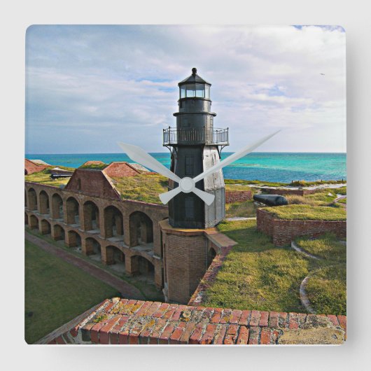 Garden Key Lighthouse, Dry Tortugas Florida Vierkante Klok (Voorkant)