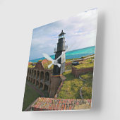 Garden Key Lighthouse, Dry Tortugas Florida Vierkante Klok (Hoek)