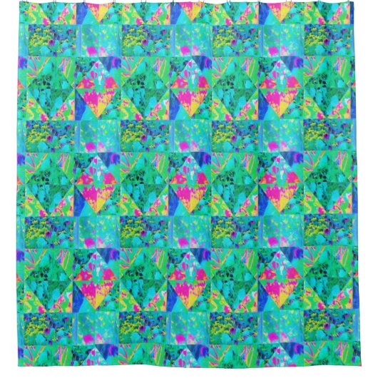 Garden Kilt Schilderen met Hydrangea en Blues Douchegordijn (Voorkant)