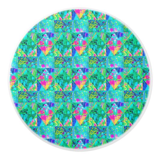 Garden Kilt Schilderen met Hydrangea en Blues Keramische Knop (Voorkant)