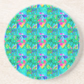 Garden Kilt Schilderen met Hydrangea en Blues Zandsteen Onderzetter (Voorkant)