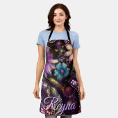 Garden Kitty Cat Floral Abstract Personalized Schort (Gedragen)